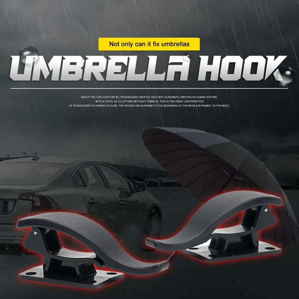 2Pcs PP Car Trunk Umbrella Holder Hooks close-up view