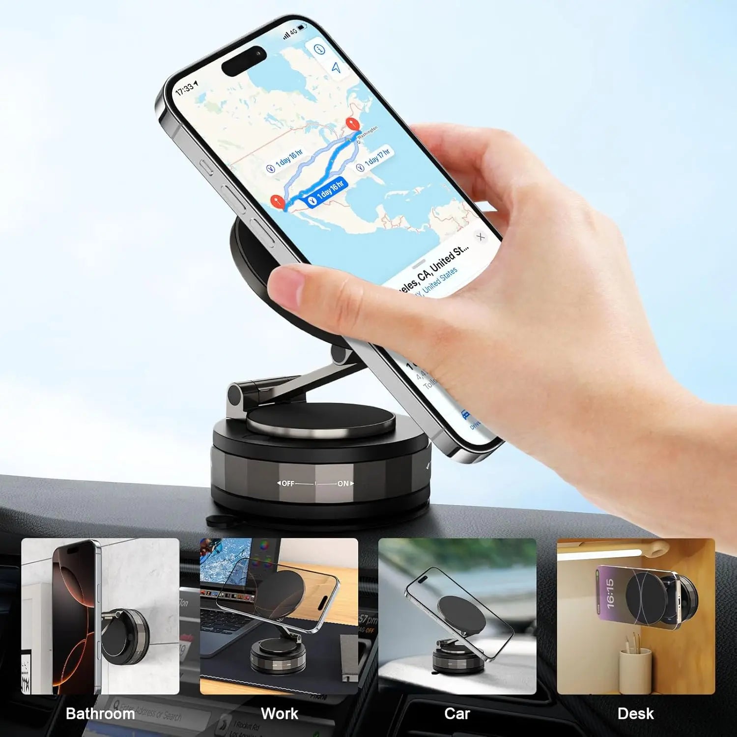 Car Phone Holder for Magsafe 360° Adjustable Car Phone Mount Phone Holders Stand for iPhone 17 Pro Max 16 15 14 13 12 Air Plus