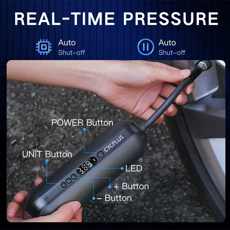 CYCPLUS A2 Wireless Air Compressor | Portable Smart Tire Inflator for Car and Bike additional angle