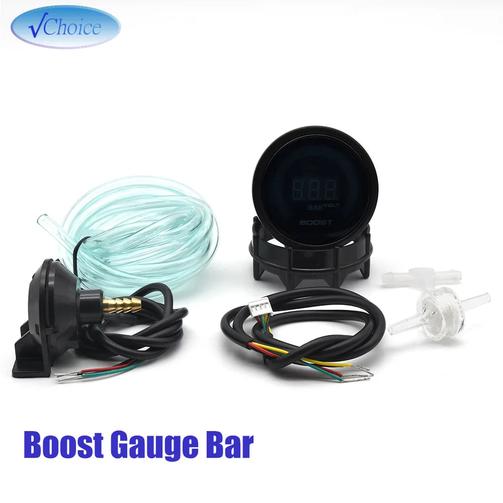52mm 2 Inch Digital Car Gauge Set | Tachometer Boost Vacuum Water Oil Temp Pressure V alternate view