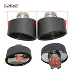 Oval Gloss Carbon Fiber Universal Car Muffler Tip Exhaust Pipe Nozzle Decoration | Stain detail view