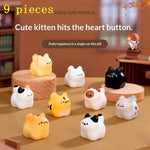 9Pcs Mini Cartoon Cat Car Ornaments Lovely Kawaii Decor for Car Dashboard Home Desktop Girlfriend Gi