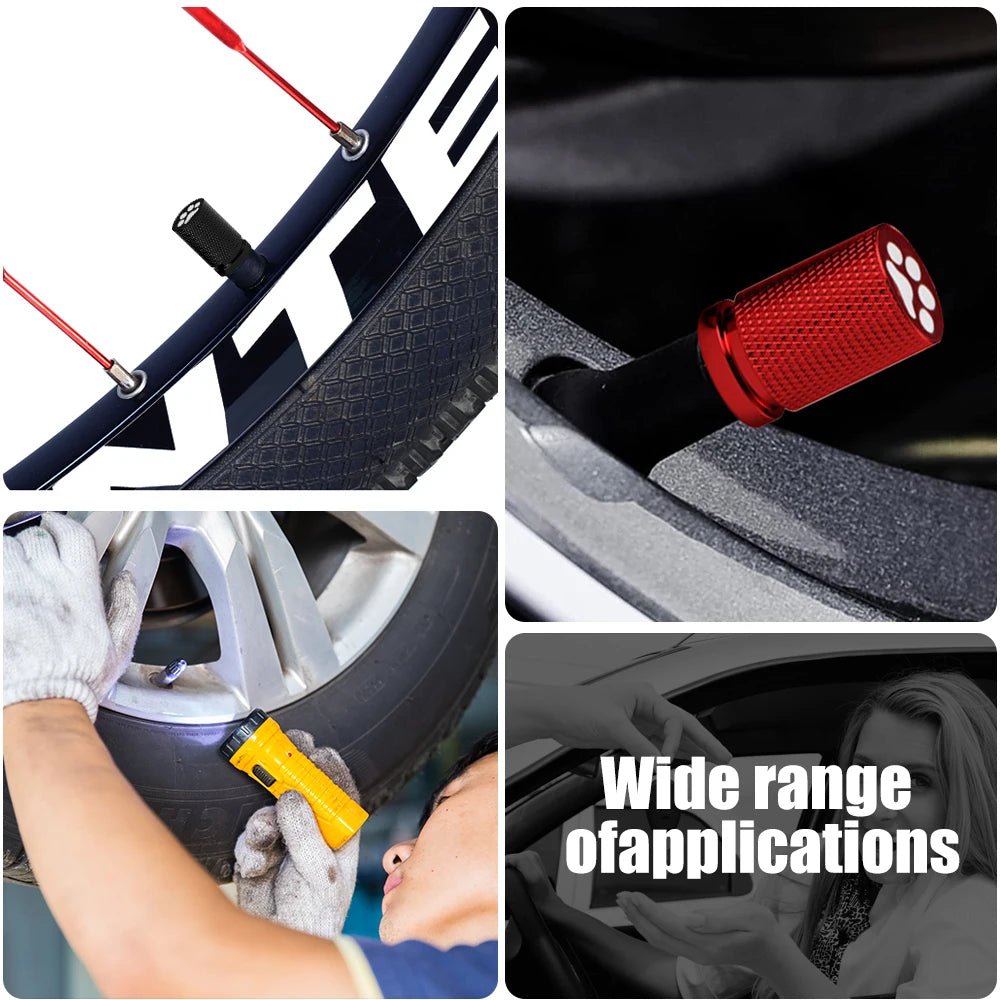 4Pcs Tire Valve Stem Cap Cover Set | Metal Tire Air Caps with O-Ring for Cars Trucks lifestyle view