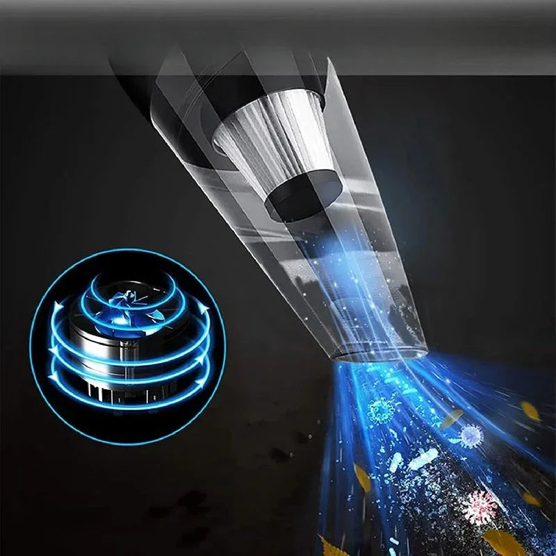 12V Rechargeable Car Vacuum - Portable Handheld Cleaner with Washable Filter for Auto Use