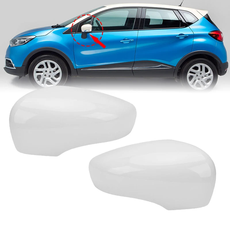 Glossy Black/White Car Side Door Rearview Mirror Cover Cap For Renault Clio 4 Mk4 / Zoe / Captur 2012-2019 Door Wing Mirror Case