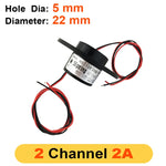 2/4/6/12 Channels 2A Hollow Shaft Slip Ring  Rotation Connector with 5mm Hole rings for Camera Gimbal / Ferris wheel Rings