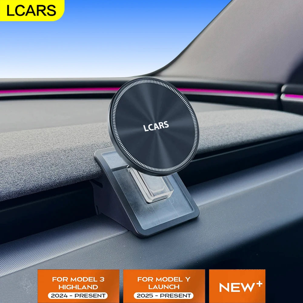 Magnetic Phone Holder Car Mount Anti Shake Vibration Absorbing for Tesla Model 3 Highland & Model Y Launch Navigation Bracket