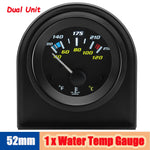 52mm Auto Gauge Kit with Sensor | LED Digital Oil Temp, Water Temp, Oil Pressure, Fuel close-up view