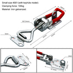 Red + Silver Adjustable Toolbox Case Metal Toggle Latch Catch Clasp Quick Release C additional angle
