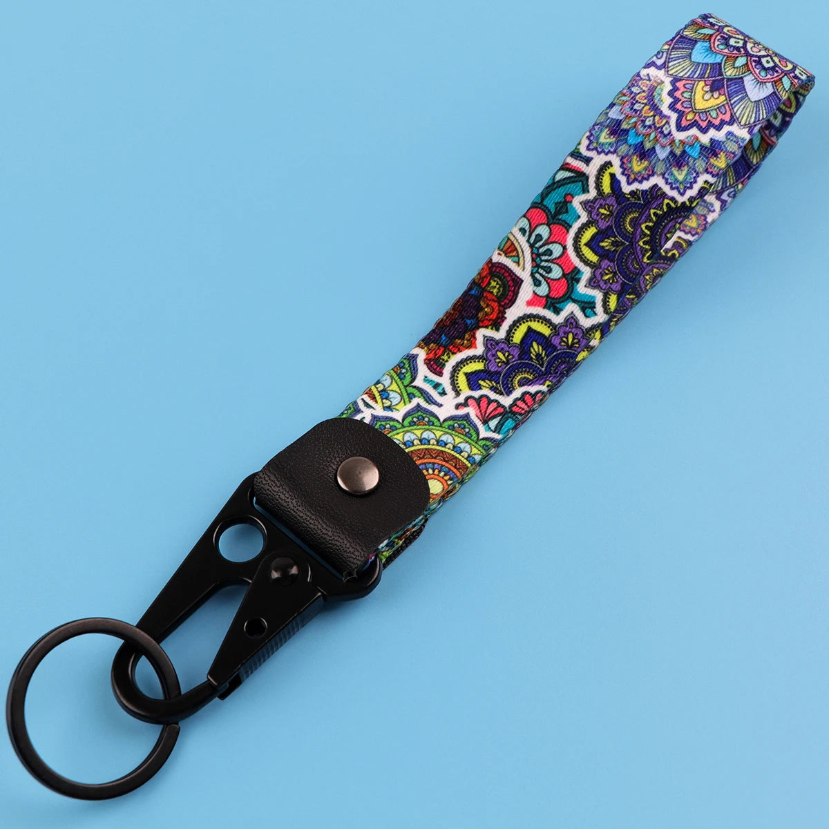 Datura Flower Car Keychain Key Ring close-up view