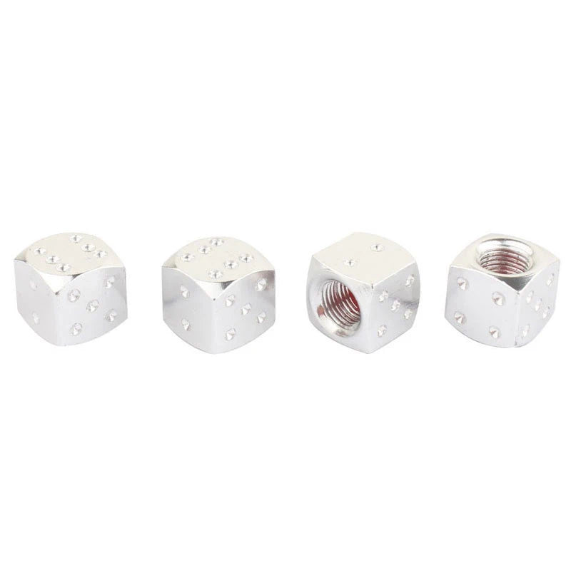 Aluminum Alloy Dice Valve Caps for Cars and Motorcycles | Set of 4 lifestyle view