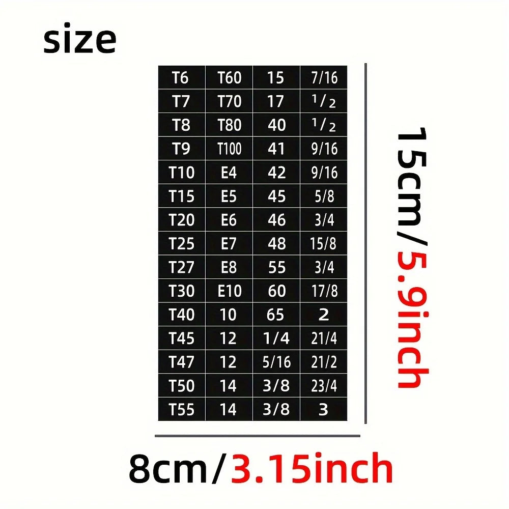 60pcs Mechanical Drive Socket Label Stickers Quick and Easy Reminder Sticker Toolbox E close-up view
