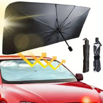 Car Sunshade Umbrella Front Windshield Silver Glue Sunshade Umbrella Uv Resistant Fold close-up view