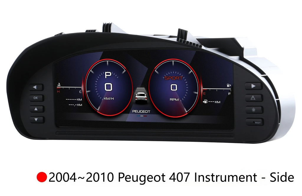 Cluster For Peugeot 407 407SW 2004-2010 Display Dashboard Digital Instrument LCD 10.3 Inch Linux Carplay Speedometer Tachometer