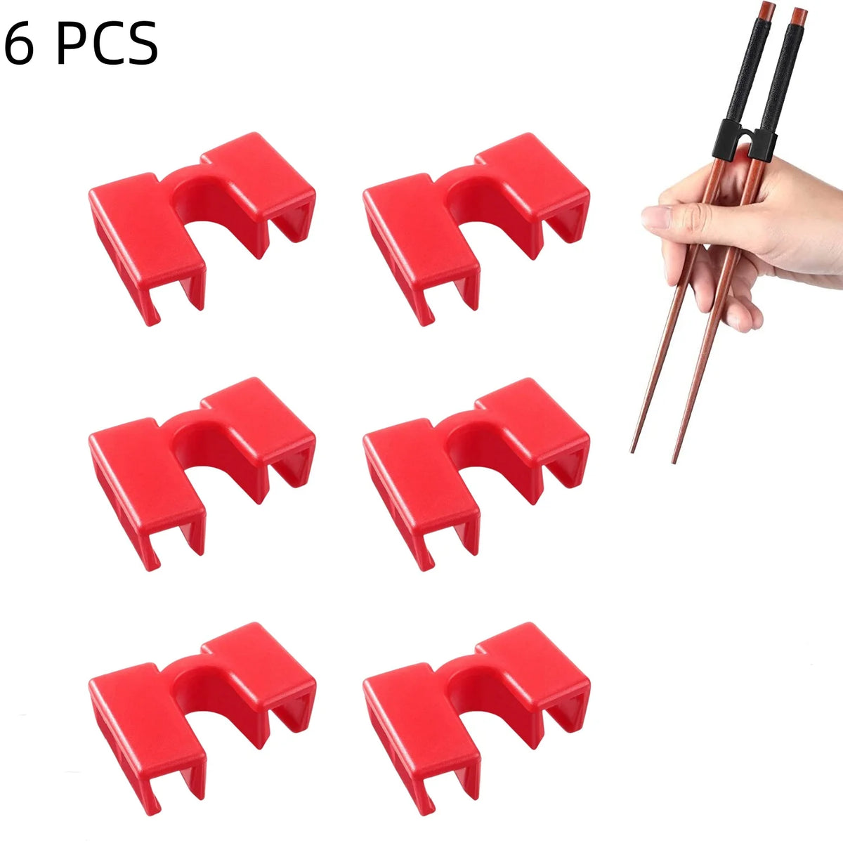 6PCS Reusable Training Chopsticks Helpers Right Left Handed Non-Slip Reusable and R additional angle
