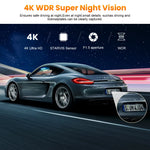 Kocam 4K WiFi Dash Cam | Dual Lens Car DVR with Night Vision and GPS detail view
