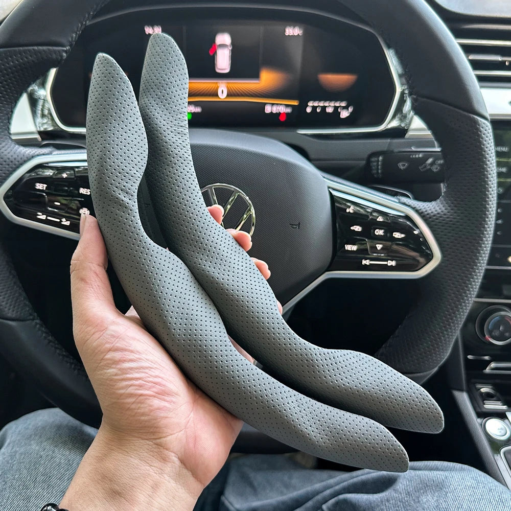 Leather Steering Wheel Cover 15 Inch Anti-Slip additional angle