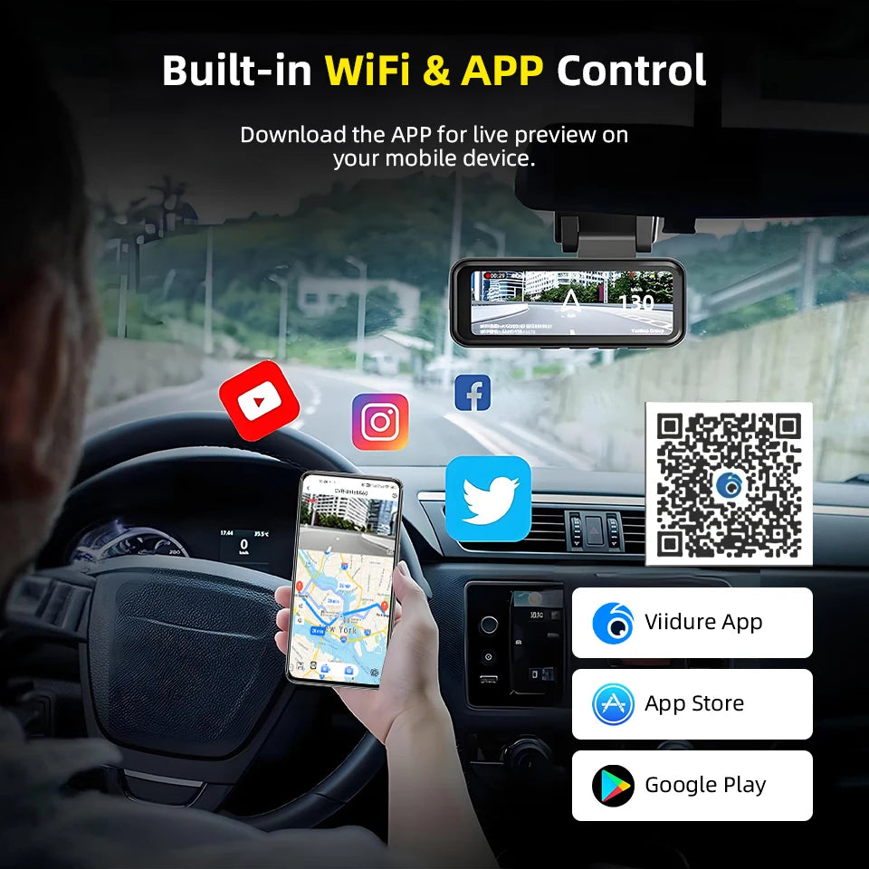 Dash Cam 4K with WiFi GPS | Built-in App Control and 24H Parking Monitor additional angle