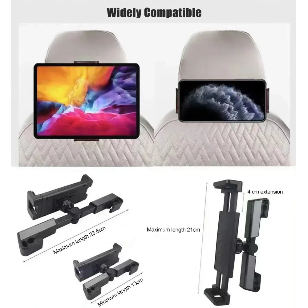 Telescopic Car Tablet Holder for Rear Row 4-12.9 Inch iPad lifestyle view