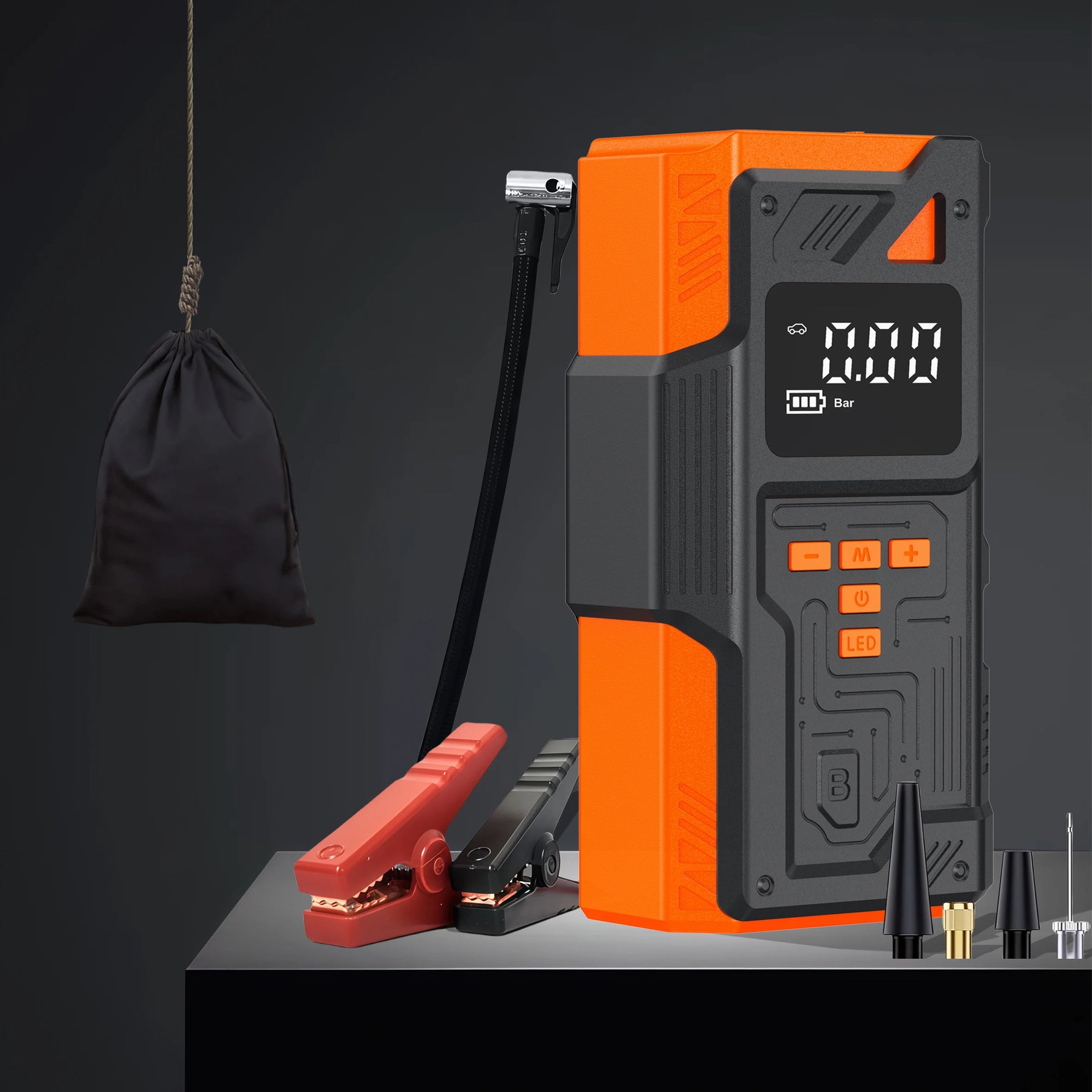 Portable Car Jump Starter with Air Pump 5000A Peak | 10.5 Bar Auto Tyre Inflator and alternate view