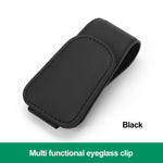 Universal Car Sun Visor Eyeglass Hanger Clip PU Leather Magnetic Glasses Holder Multi-Function Storage Auto Interior Accessories