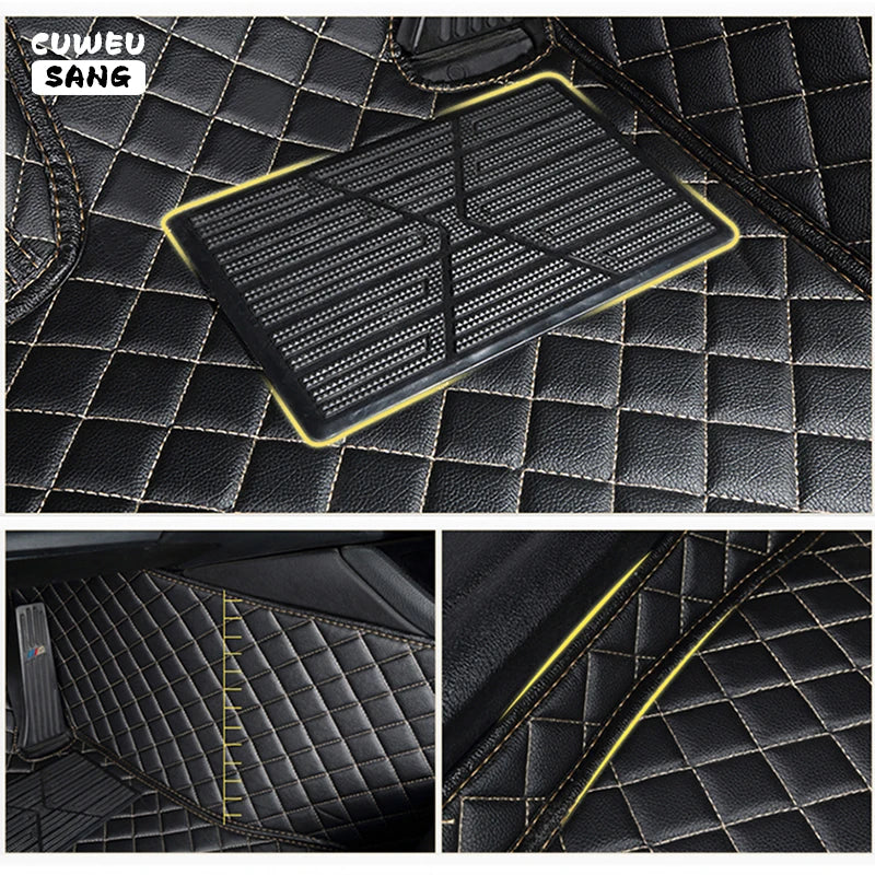 CUWEUSANG Custom Car Floor Mats For Honda Jazz Fit Auto Carpets Foot Coche Accessorie