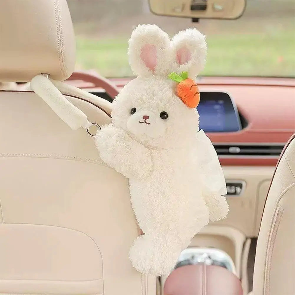 Car Back Seat Plush Hanging Headrest Tissue Holder