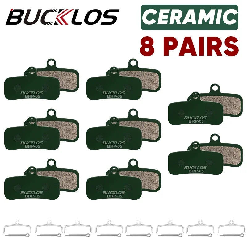 BUCKLOS Ceramic Hydraulic Disc Brake Pads | Wear-Resistant MTB Brake Pads for Shimano close-up view