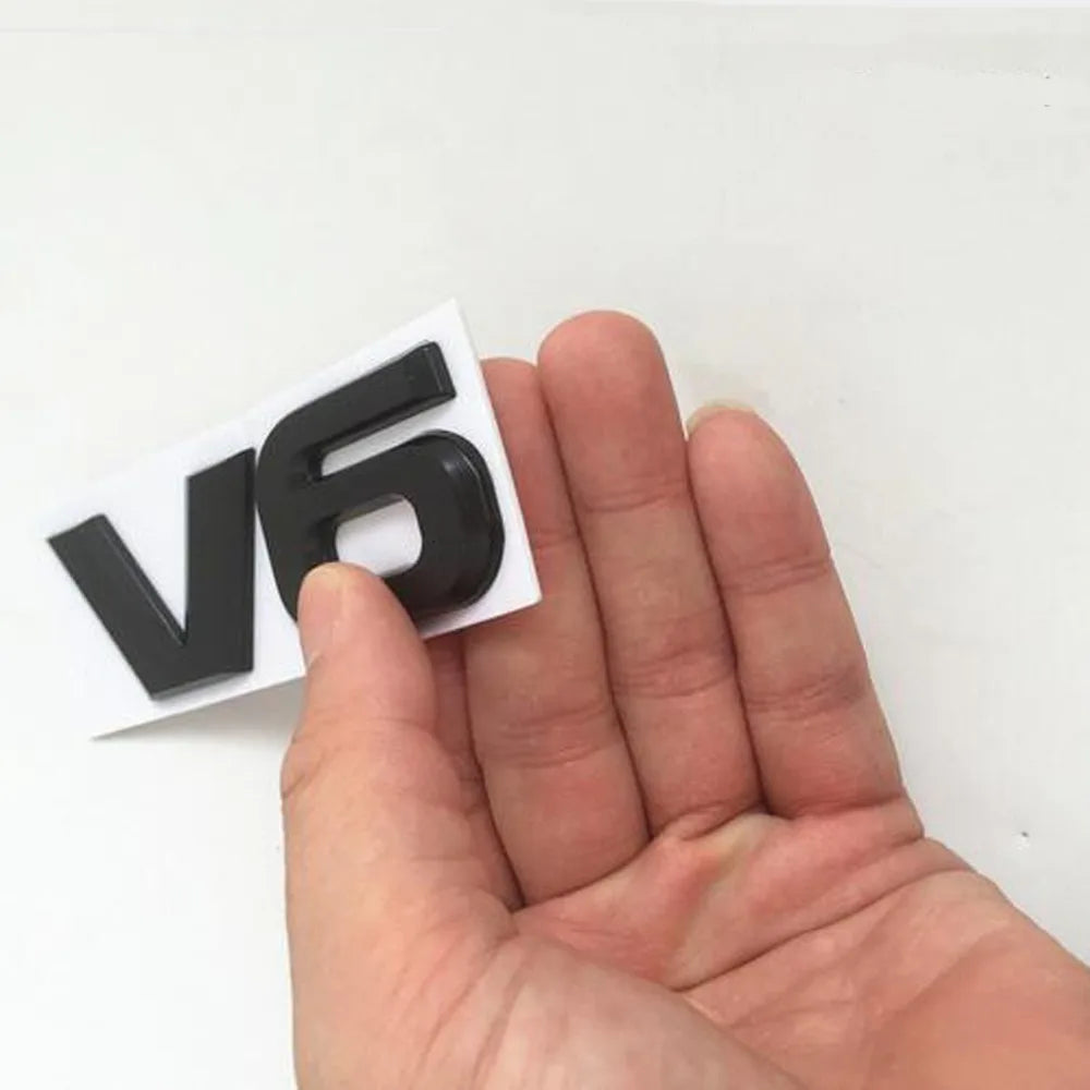 DSYCAR 1Pcs Fashion 3D Metal V6 Engine Display Car Sticker Emblem Badge for Cars Decor close-up view