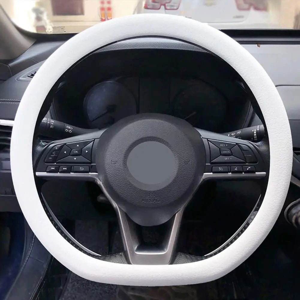 Non-Slip Silicone Steering Wheel Cover 38cm close-up view