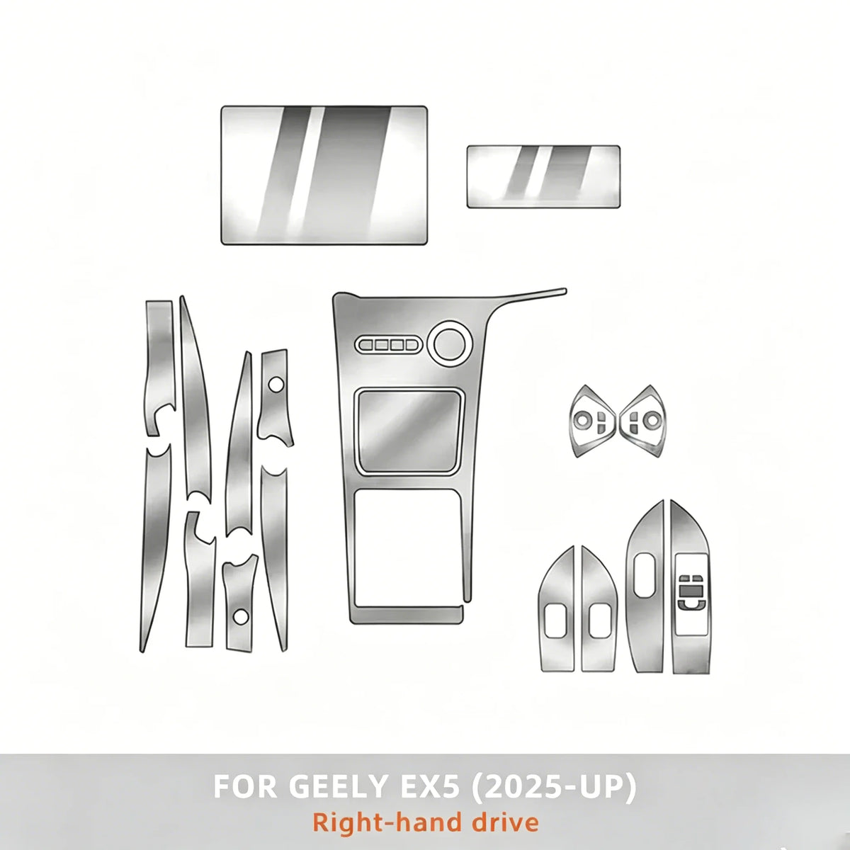 TPU Film For Geely EX5 E5 2025-2026 Center Console TPU Protective Film Interior Screen Protector Interior Film Transparent TPU