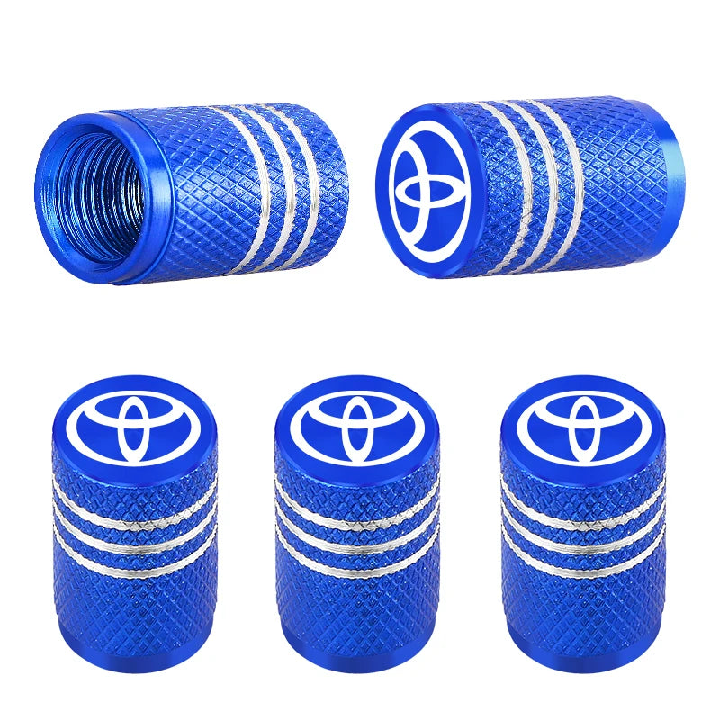 5pcs Metal Tire Valve Caps for Toyota Corolla Rav4 Camry Yaris | Auto Wheel Stem Co additional angle