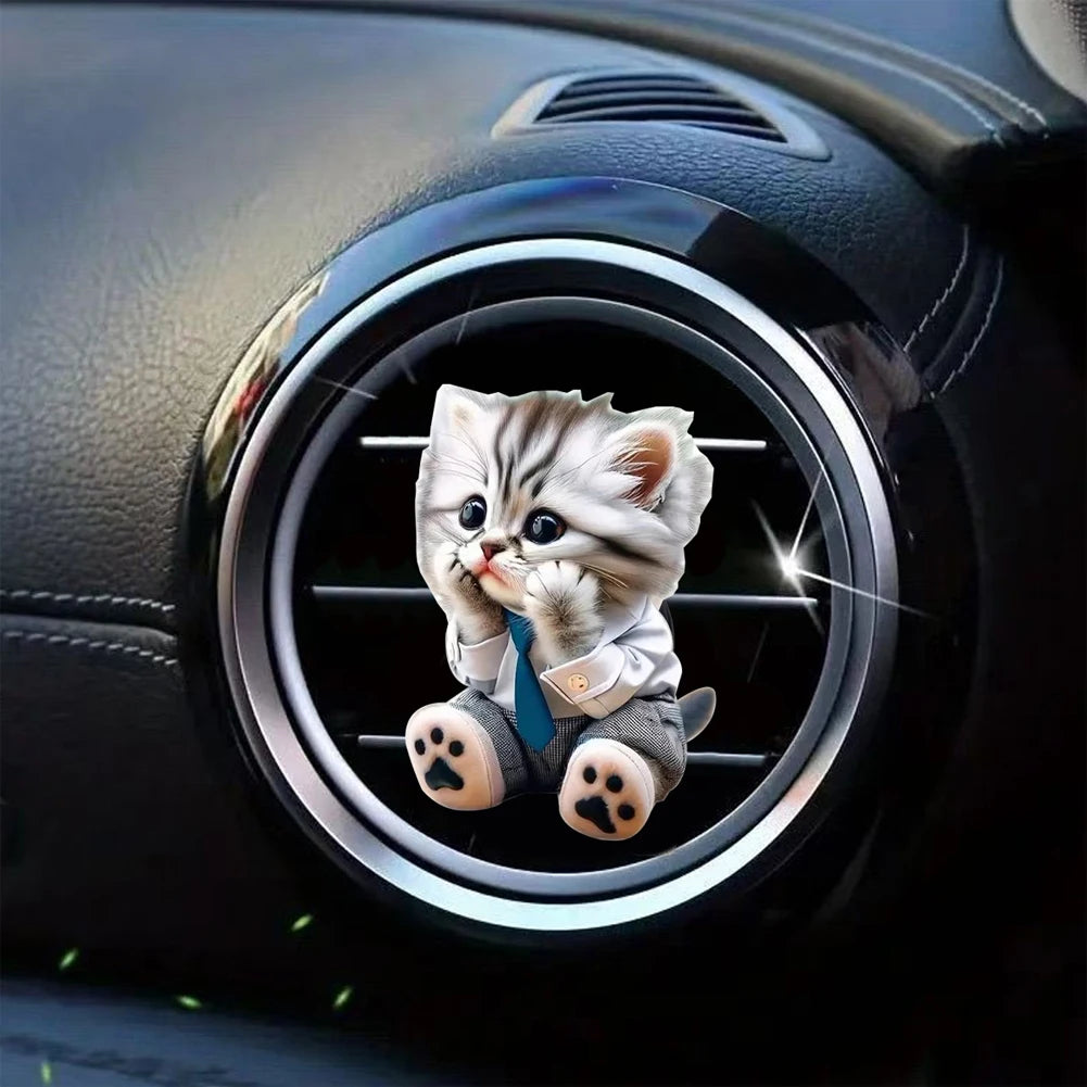 Car Cat Air Freshener Diffuser Car Air Outlet Perfume Clips Air Outlet Aroma Diffuser Ventilation Clip Car Interior Decoration