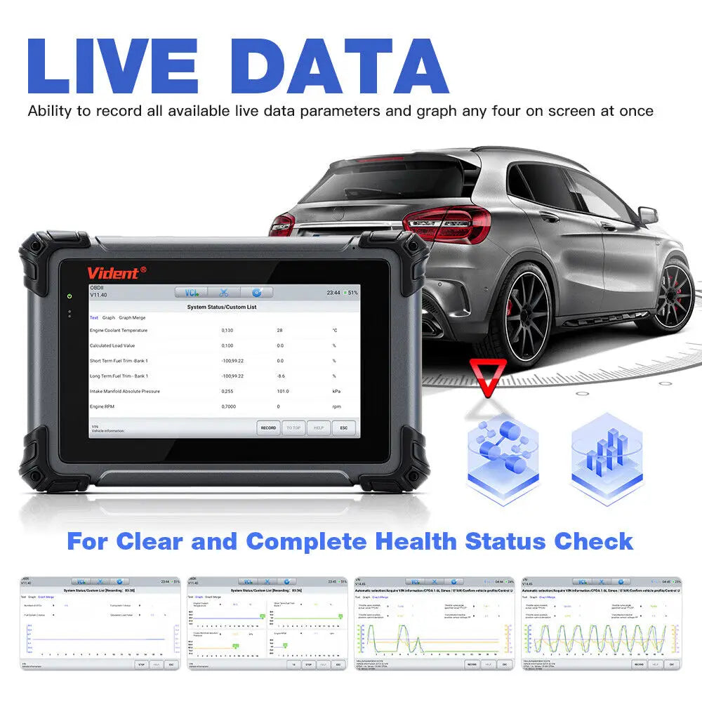 VIDENT ISmart800 Pro OBD2 Scanner Full System Car Diagnostic Tool Key Programming Bi-Directional Control 40+ Reset CAN FD& DoIP