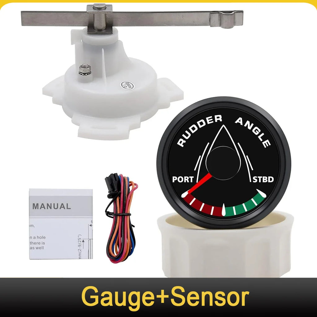 52MM Rudder Position Indicator with Sensor | Waterproof Rudder Angle Display 0-190 Oh alternate view