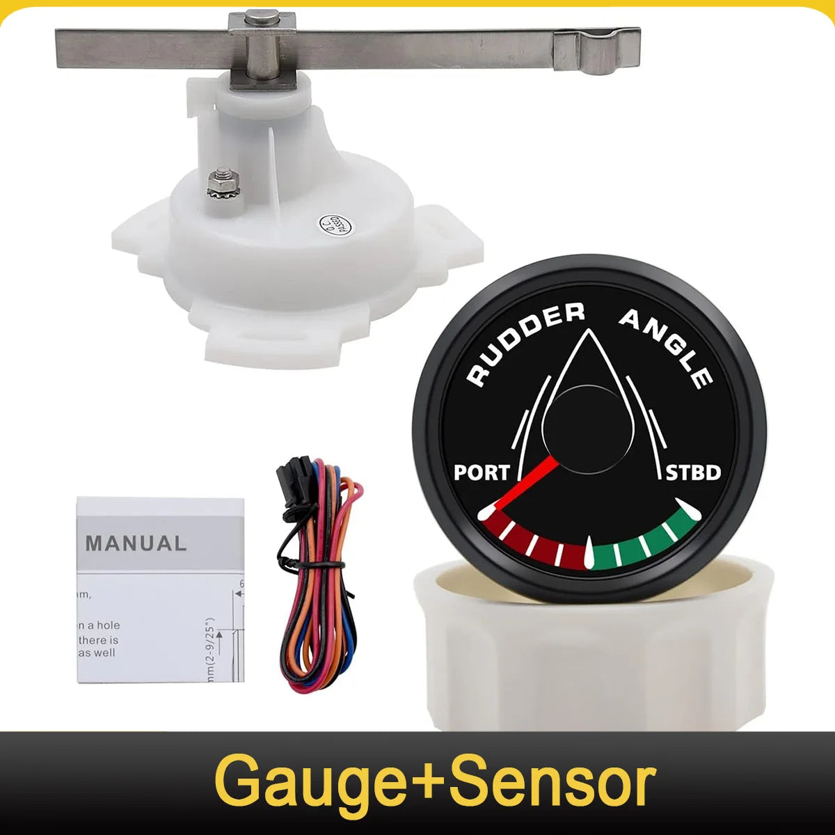 52MM Rudder Position Indicator with Sensor | Waterproof Rudder Angle Display 0-190 Oh alternate view