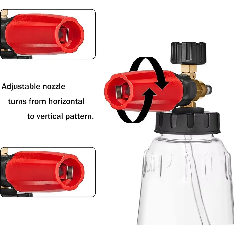 Portable High Pressure Washer Gun Kit | Foam Cannon & M22 Adapter for Car Cleaning additional angle