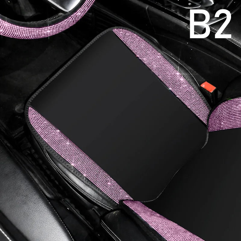 Ladies Car Interior Accessories Shiny Diamond Universal Car Seat Cover Fashion Luxu additional angle