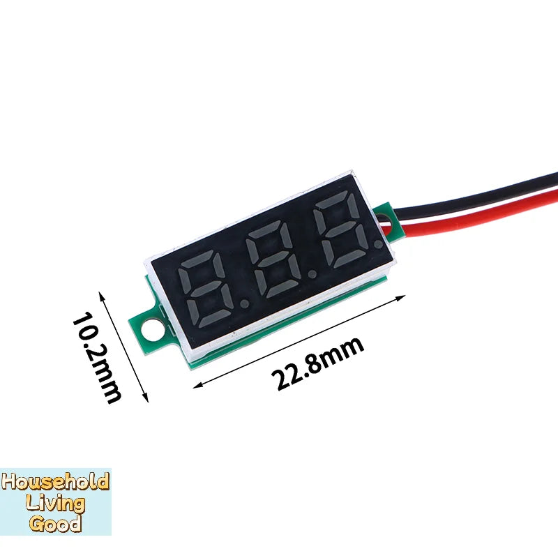 【DC5-30V Voltage Meter 0.28Inch LED Digital Voltmeter Auto Car Mobile Power Voltage Tester Detector Red Green Blue Yellow】