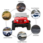Silver SunShield Cover for Jeep Wrangler TJ 1997-2006 | Weatherproof Half Car Cover alternate view