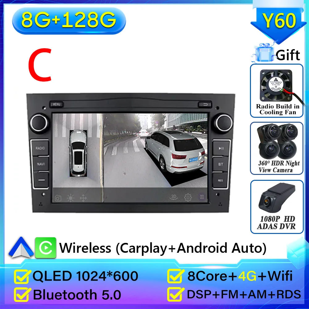 Car Radio Android Auto For Opel Corsa C D Vivaro Astra H J Vectra Antara Zafira Meriva G detail view