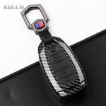 ABS Carbon Fiber Style Car Key Case Cover For Hyundai i30 ix25 Elantra KONA Solaris Azera Grandeur TM Accent Santa Fe Keychain