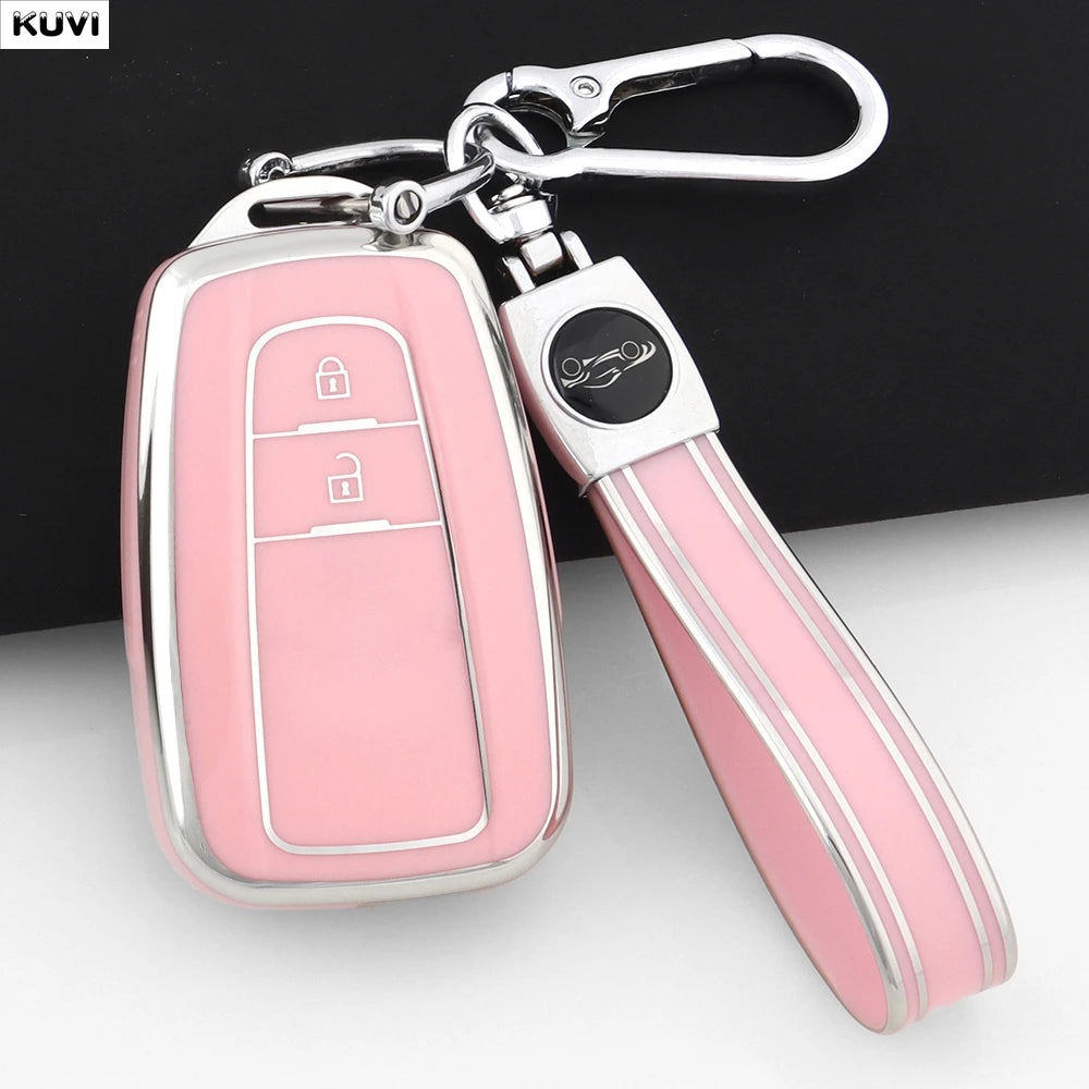 TPU Car Remote Key Case Cover Shell Fob Keychain For Toyota Prius Camry Corolla CHR C-HR RAV4 Land C