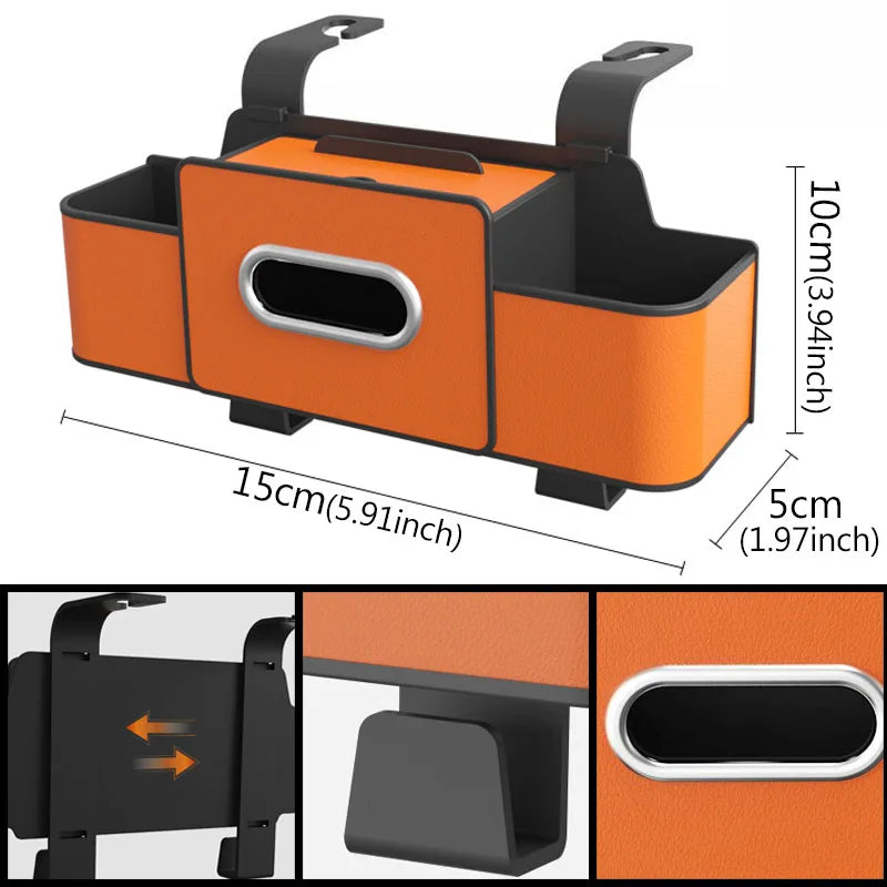 Car Hanging Storage Organizer Box With Cup Holder additional angle