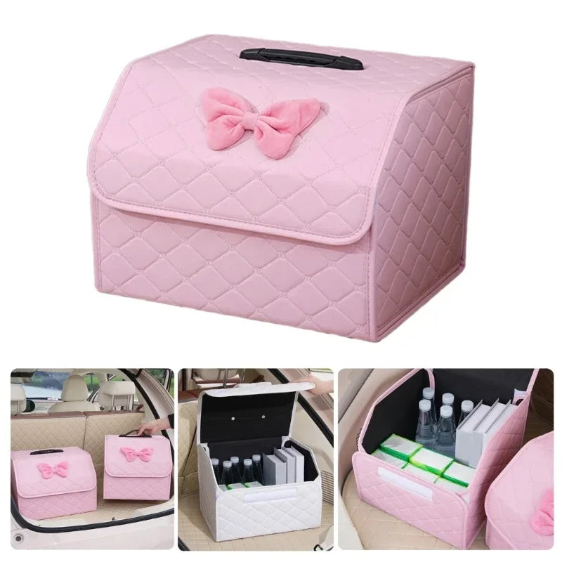 Foldable Car Trunk Organizer | Leather Cargo Storage Box with 8 Style Options detail view