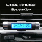2 in 1 Car Digital LCD Temperature Thermometer Clock Calendar Automotive Blue Backlig alternate view