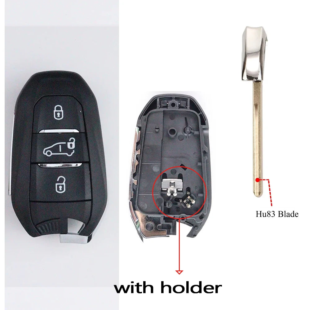 3 4 BT Car Key Fob Case Shell Housing for Peugeot 308 408 508 2008 3008 4008 5008 f additional angle