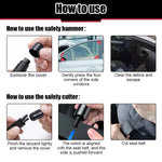 2-in-1 Car Safety Hammer Emergency Window Breaker Seat Belt Cutter Escape Rescue To additional angle