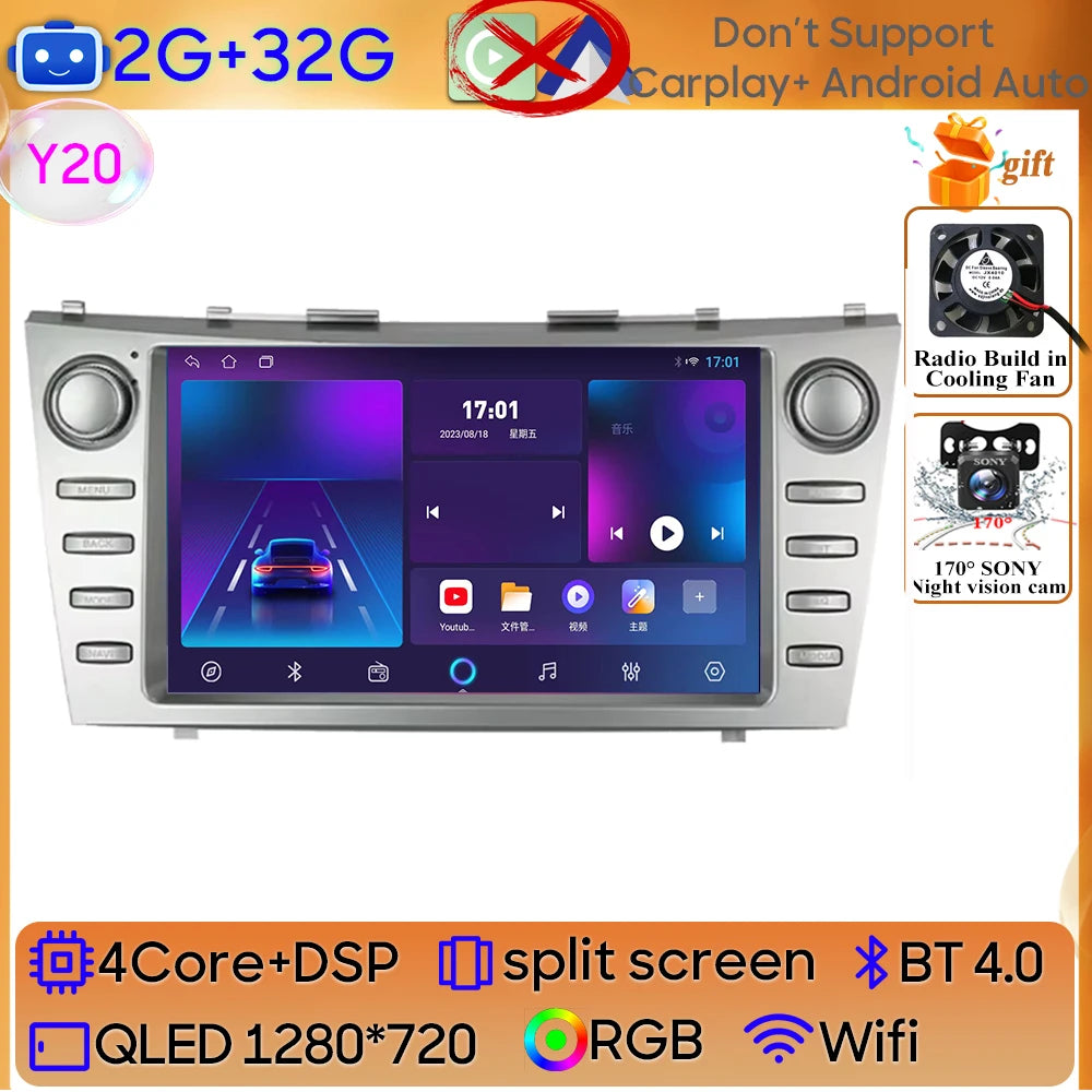 Android 15 For Toyota Camry XV40 Aurion 2007 - 2011 DSP Carplay Head Unit Multimedia alternate view