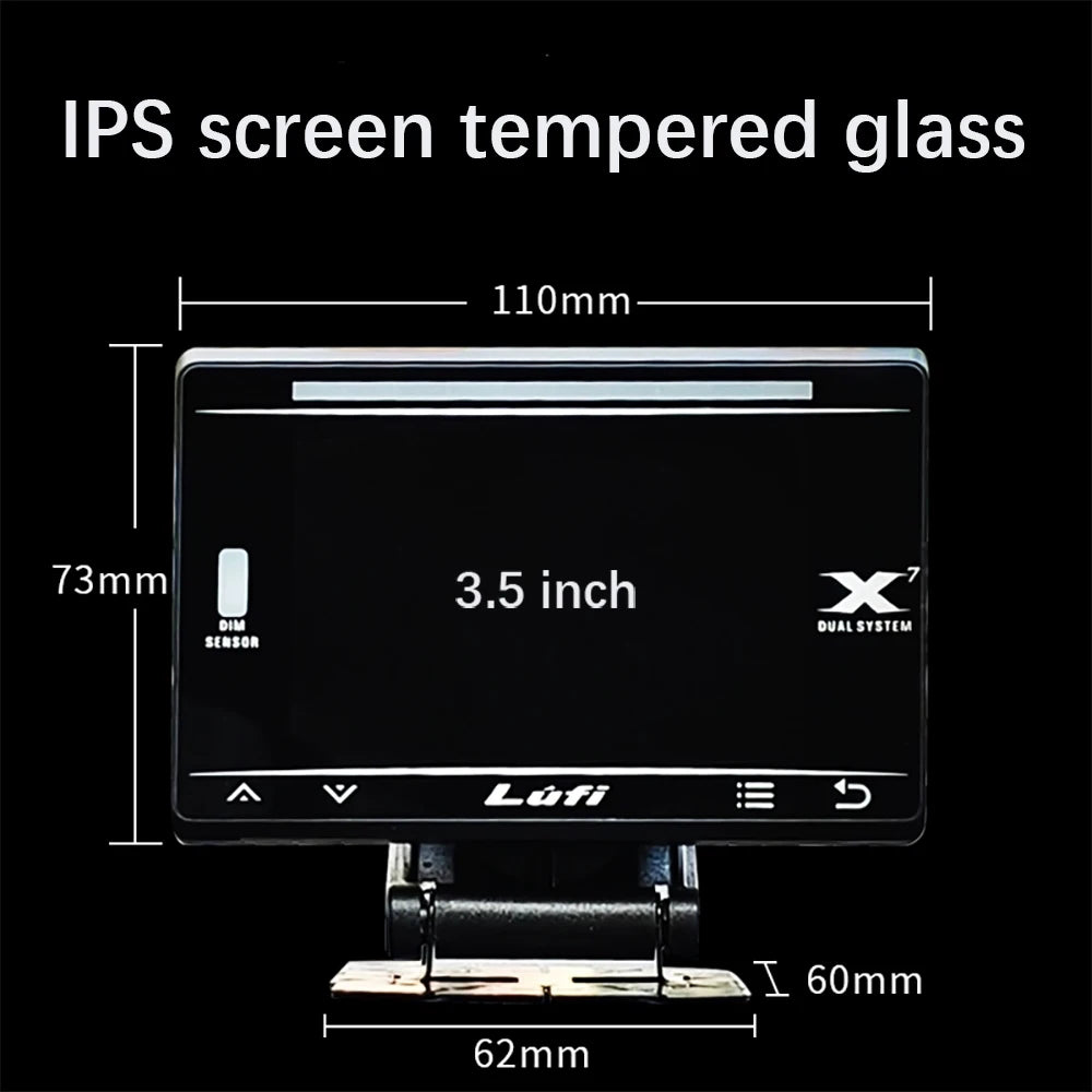 New Fourth Generation LUFI X7 HUD Car OBD Instrument | Water Temp Exhaust Temp Turb additional angle